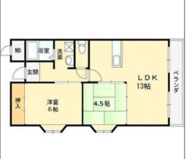 メゾンツインウイン2番館(2LDK/3階)の間取り写真