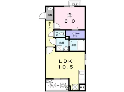 レジデンスセイバリー(1LDK/2階)の間取り写真