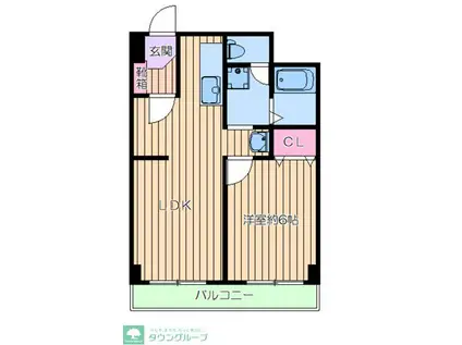 ツインコート(1LDK/6階)の間取り写真