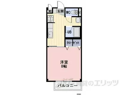 SURPLUSIハピネスA棟(1K/2階)の間取り写真