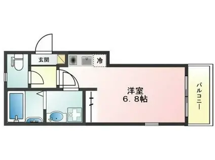 R・プレイス東新宿(ワンルーム/1階)の間取り写真