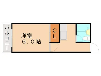 ブロッサム・モンジ(1K/2階)の間取り写真