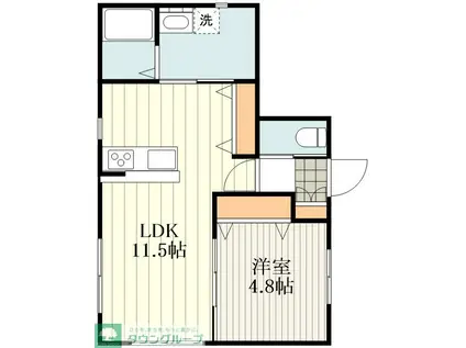 DEUX MAISONS K.K(1LDK/1階)の間取り写真