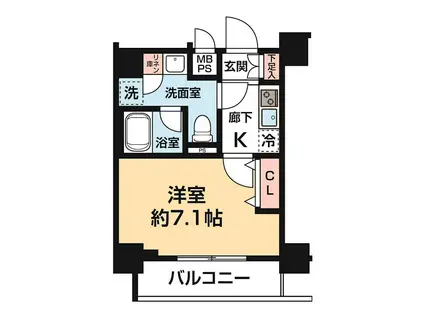 ARCOBALENO KAMEIDO(1K/4階)の間取り写真