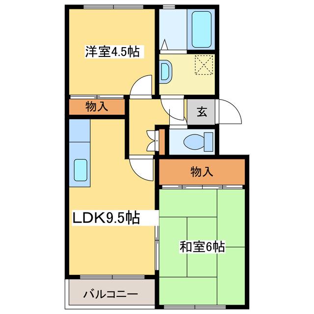 コーポ30(2LDK/3階)の間取り写真