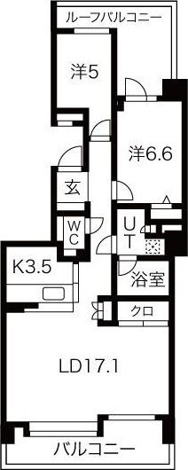 東桜シティハウス(2LDK/2階)の間取り写真