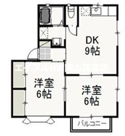 シャトレ・ファミーユA(2DK/2階)の間取り写真