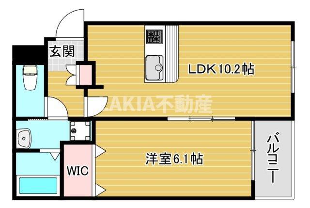 ウィステリアIII(1LDK/1階)の間取り写真
