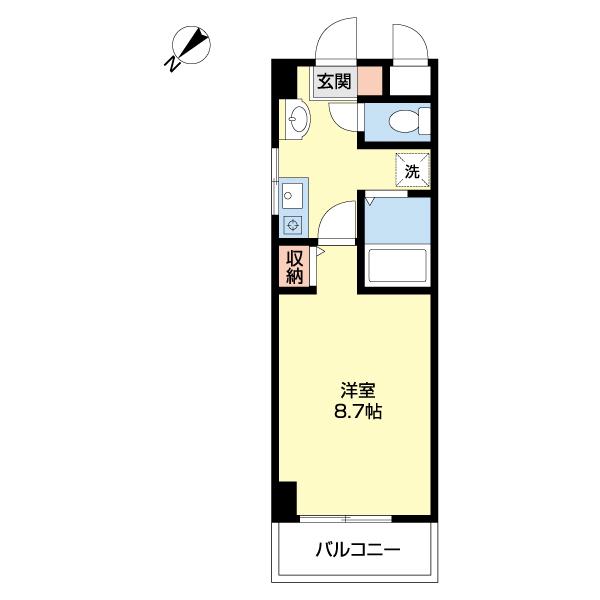 リバティープラザ花園II(1K/8階)の間取り写真