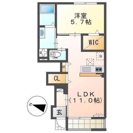 グレース(1LDK/1階)の間取り写真