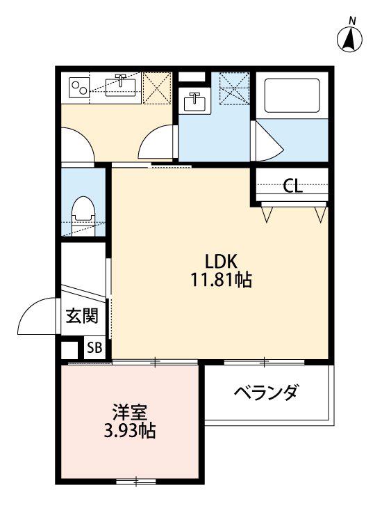 T.A北野田II(1LDK/3階)の間取り写真