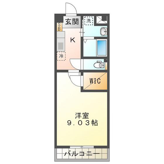 S-FORT鈴鹿(1K/14階)の間取り写真