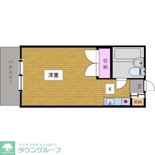 ローレルコート(ワンルーム/2階)の間取り写真