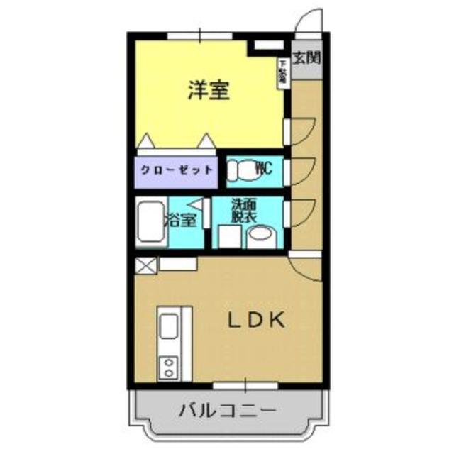 リバーサイドM(1LDK/2階)の間取り写真