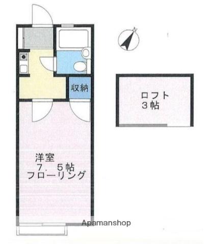 ヴィラサンライズ(1K/2階)の間取り写真