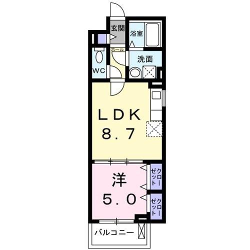 ソフィアコート加古川(1LDK/3階)の間取り写真