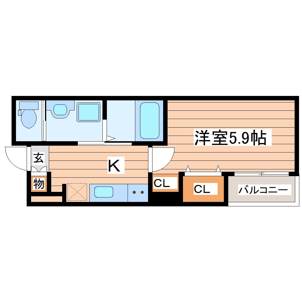 アーバン清水沼(1K/1階)の間取り写真