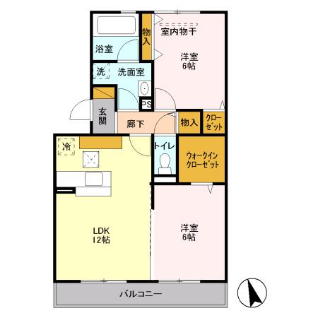 コモレビ大蔵G(2LDK/1階)の間取り写真
