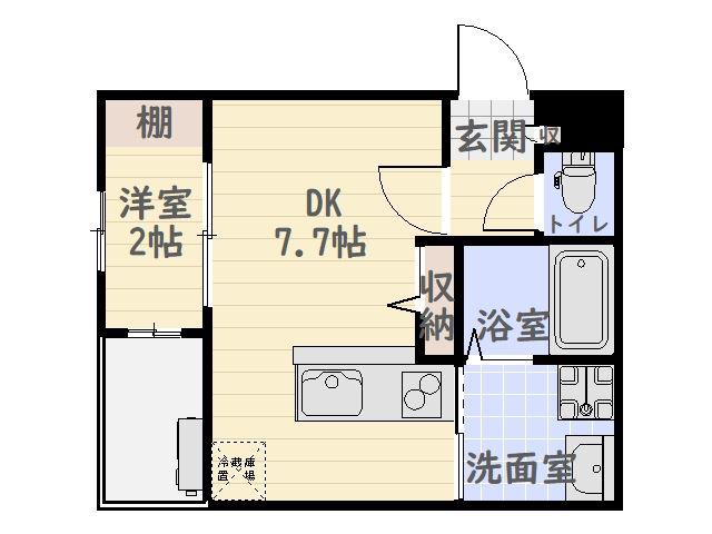 STEP ONE(1DK/3階)の間取り写真