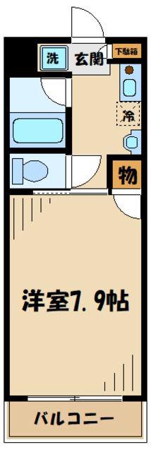 ハイツFK相模大野(1K/1階)の間取り写真