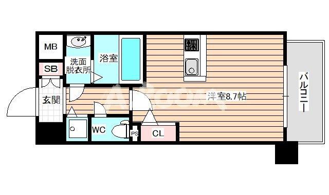 アドバンス西梅田Ⅱ(ワンルーム/4階)の間取り写真