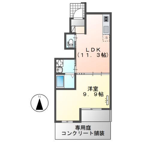 FFC佳(1LDK/1階)の間取り写真