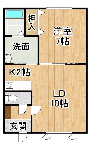 スペースV(1LDK/2階)の間取り写真