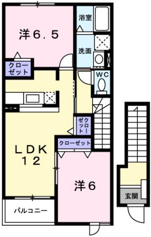 ブリッサ-N(2LDK/2階)の間取り写真