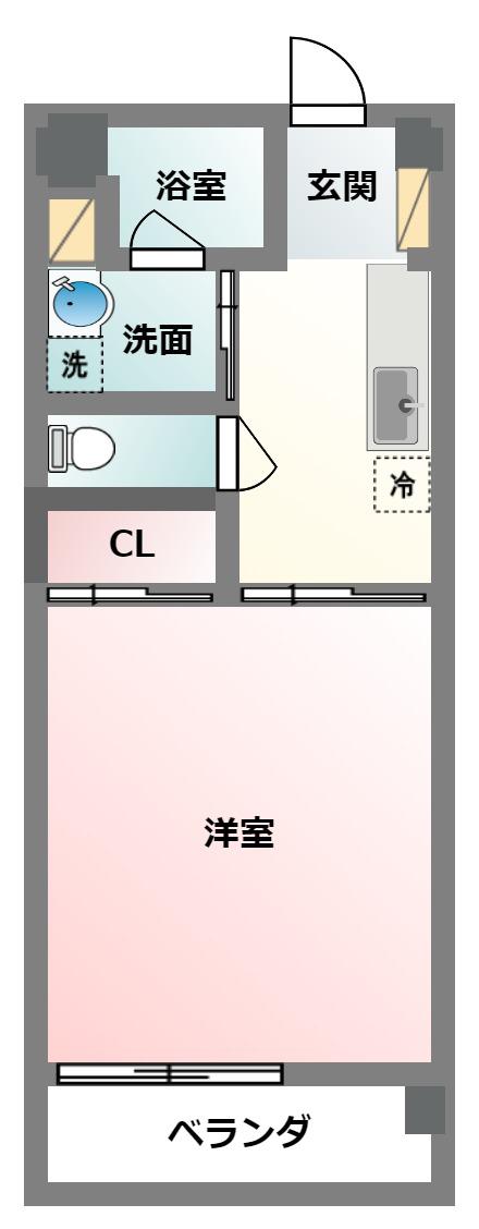 GRANFIKA(1K/4階)の間取り写真