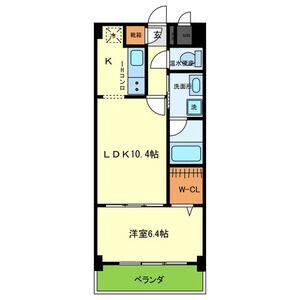 メゾンドバレー(1LDK/2階)の間取り写真