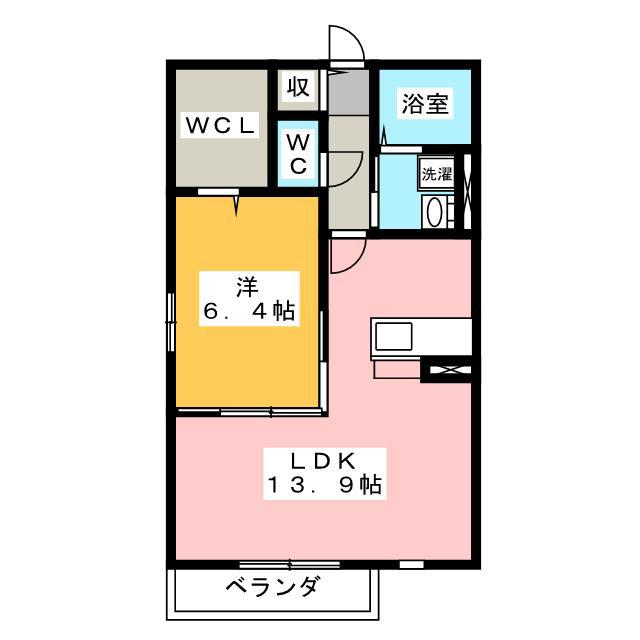 ル・ソレイユN(1LDK/1階)の間取り写真