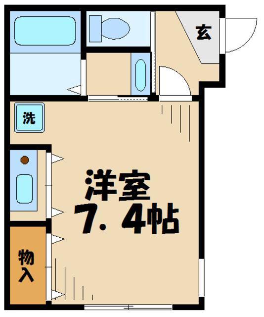 MAPLE イースト & ウエスト(ワンルーム/2階)の間取り写真