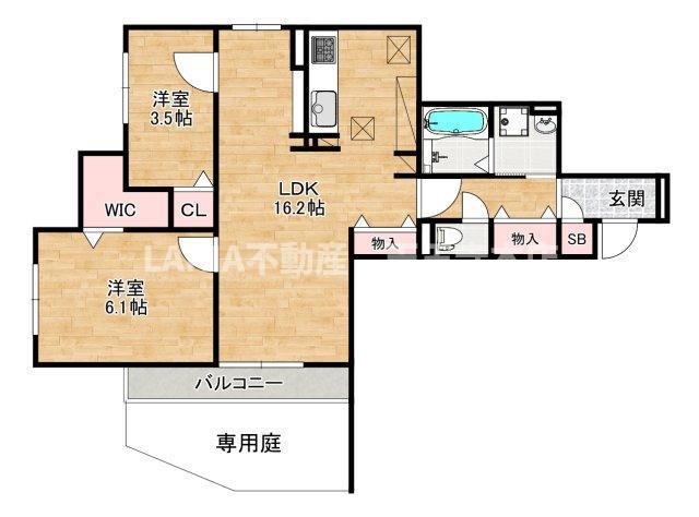 カーサルミノサ王子町(2LDK/3階)の間取り写真