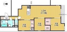 エステート南塚口(3LDK/2階)の間取り写真