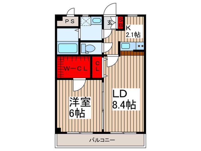 クレールV(1LDK/3階)の間取り写真