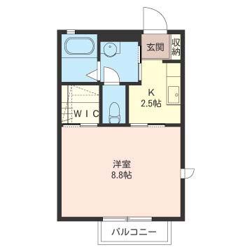 グラン・シャルマンA(1K/2階)の間取り写真
