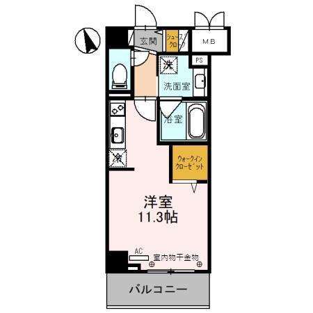D-レジデンス椿・幸町(ワンルーム/5階)の間取り写真