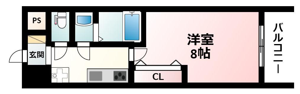 LUXE新大阪イーストI(1K/6階)の間取り写真