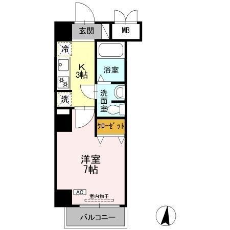 CASA八番館(1K/1階)の間取り写真