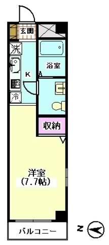 サンパティオサンアイパート9(1K/2階)の間取り写真