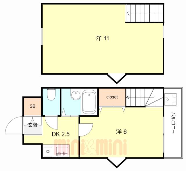 プレアデス(2DK/7階)の間取り写真