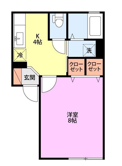 JR越後線 小針駅 車で9分 2階建 築31年(1K/2階)の間取り写真