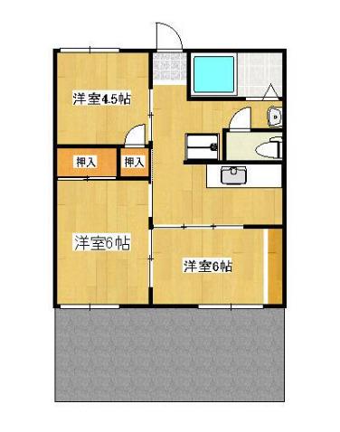 グリーンハイツ A棟(3K/1階)の間取り写真