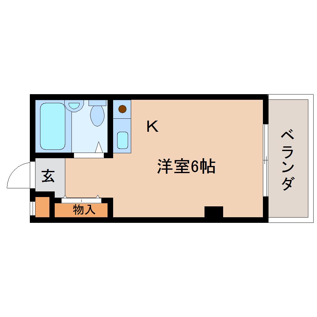 シティパレス生駒P-2(ワンルーム/1階)の間取り写真