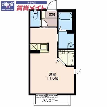メゾンドTITI(ワンルーム/1階)の間取り写真
