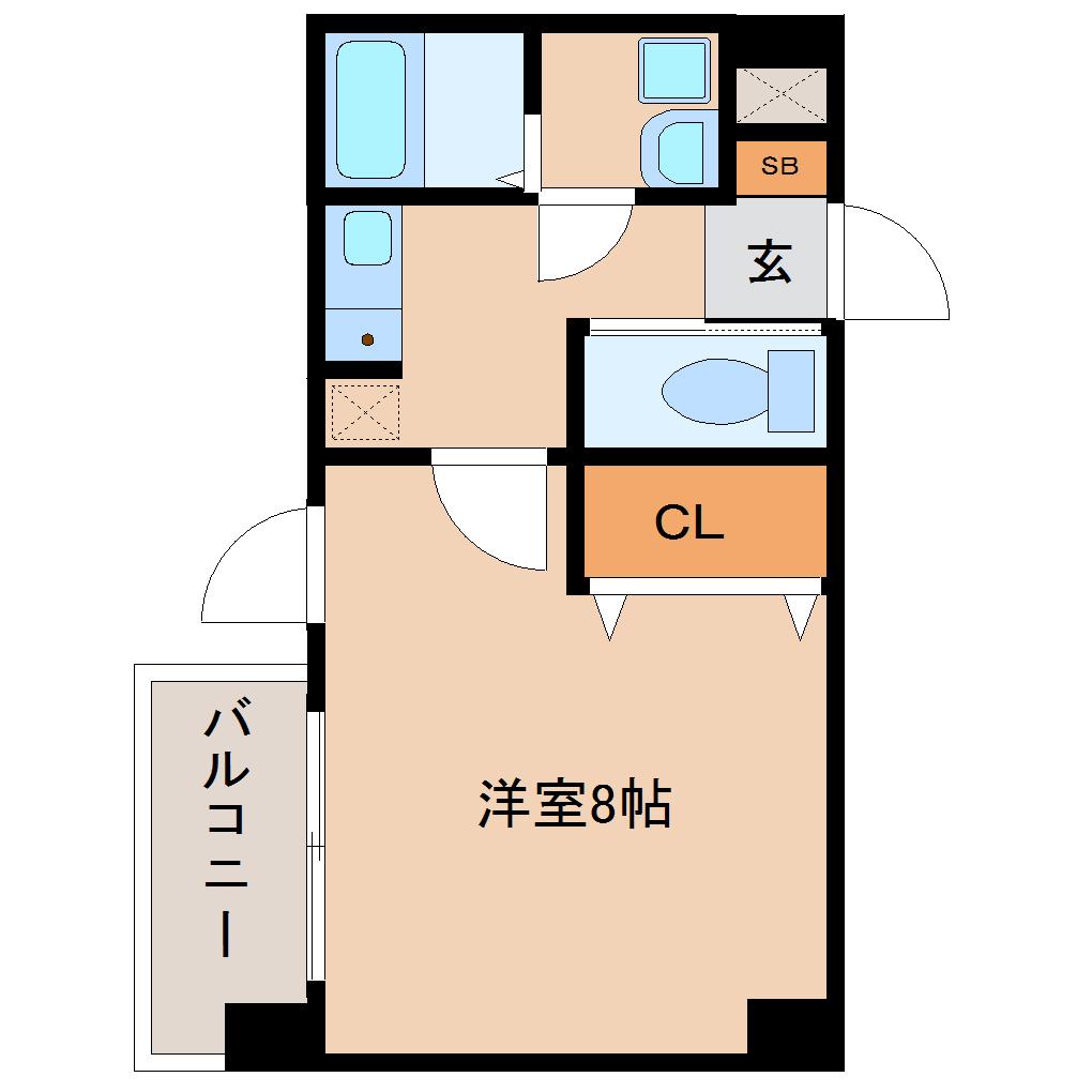 シエテ南塚口(1K/4階)の間取り写真