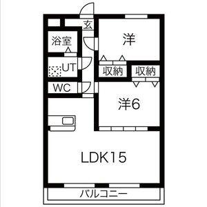 ロイヤル・ふじ(2LDK/5階)の間取り写真