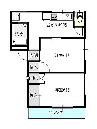メゾンNALL(2K/2階)の間取り写真