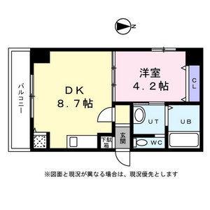 LEE北9条(1LDK/6階)の間取り写真