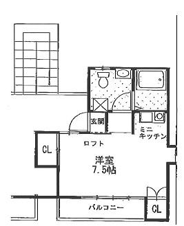 コート瑞穂第2(1K/2階)の間取り写真